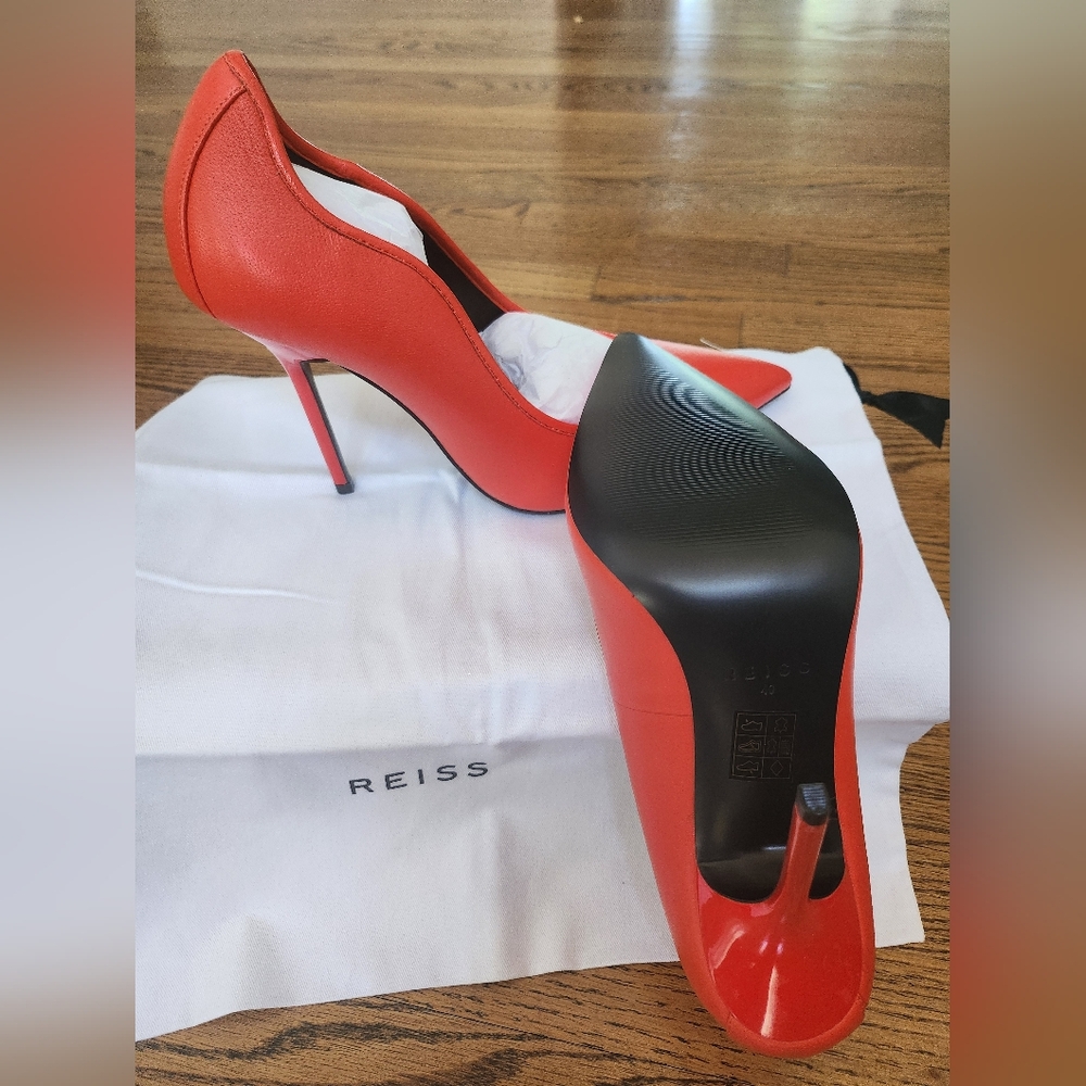 Reiss Women's Red Orange Bramley Stiletto 40 NWT - Picture 10 of 12